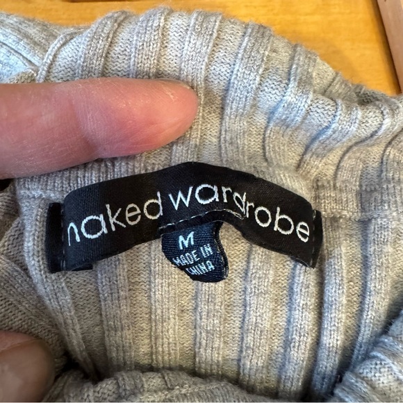 Naked Wardrobe Size Medium Ribbed Sweater GETTIN' KNIT TURTLENECK BODYSUIT - Picture 5 of 8